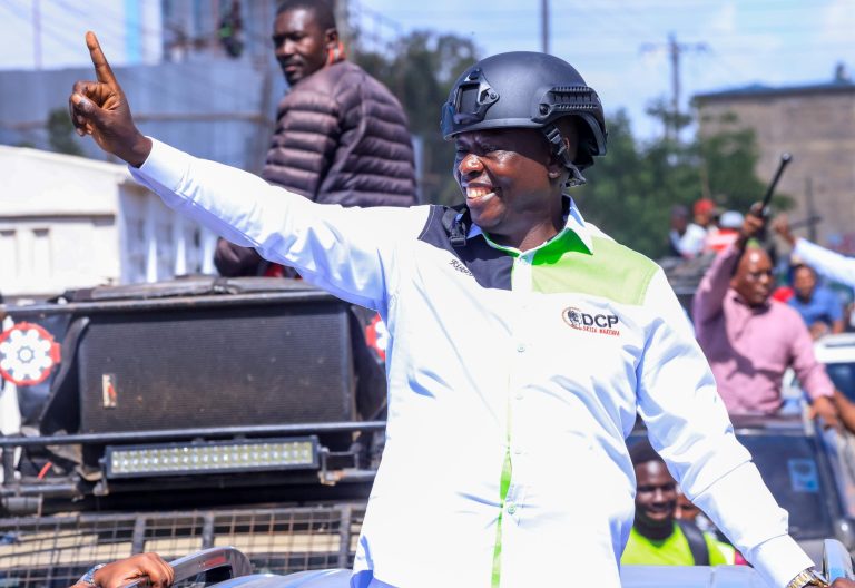 Rigathi Gachagua Unveils Helmet Protection Amid Narok Town Campaign Chaos